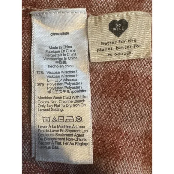 2/$30 Madewell XS Midi Skirt Red Brown & White Gingham Check Elastic Waist Knit - Picture 3 of 14